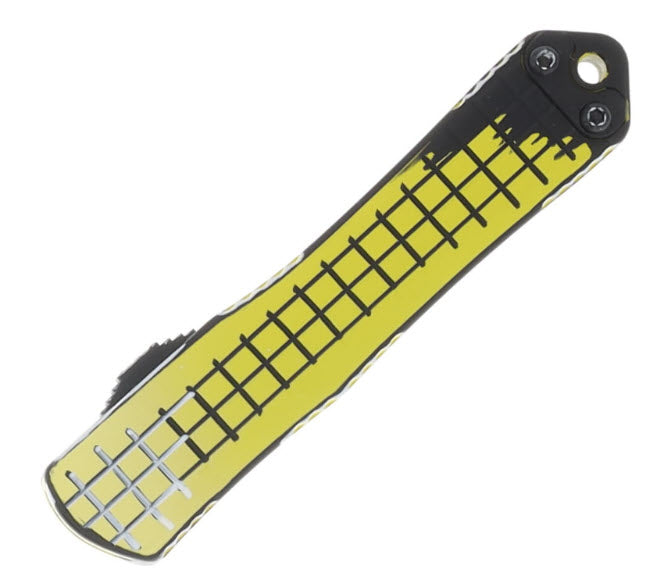 Heretic Manticore S OTF Automatic Knife Grenade Grip Cel-Shaded Yellow Magnacut Tanto H023F-CS-YW