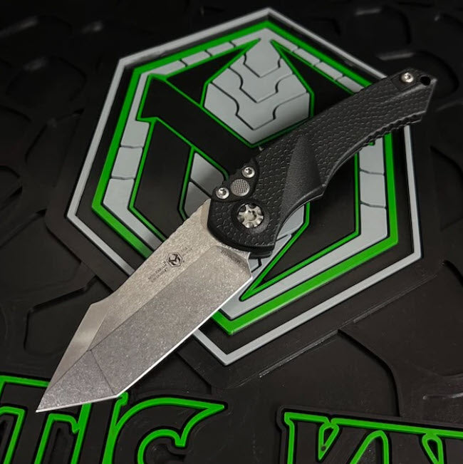 BLEM Heretic Knives Mini Pariah Auto Tanto Edge Stonewash standard H055-2A