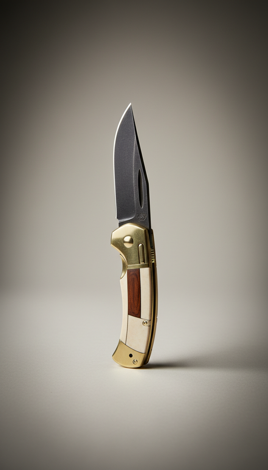 Folding pocket knife with titanium bolster