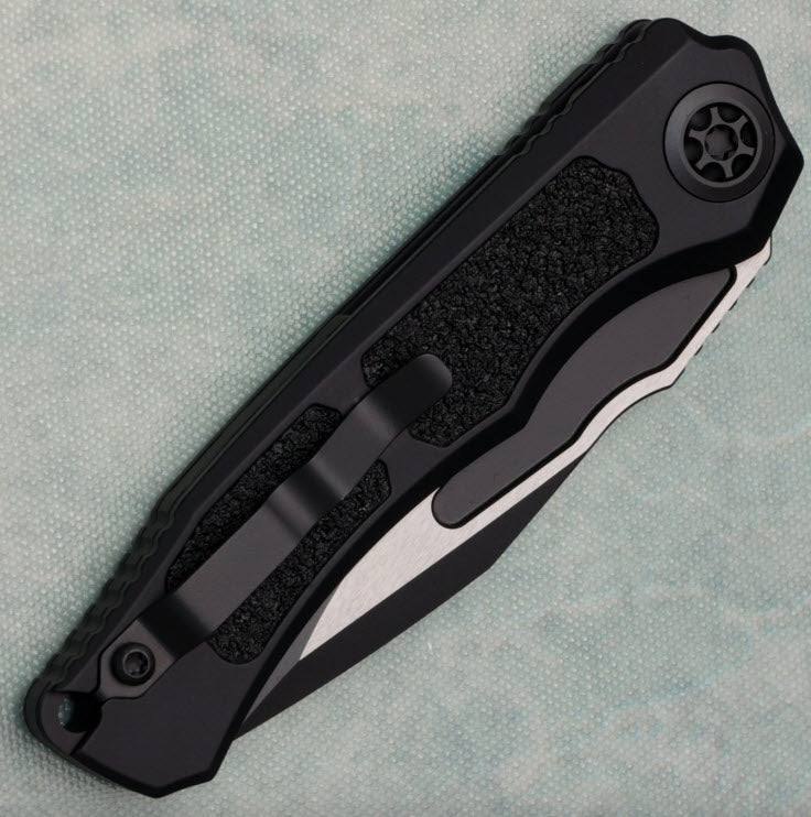 Heretic Knives Wraith V4 Auto Clip Point Black Handle w/ Black Grip Tape Inlays Two-Tone Tactical Blade H000-10A-T