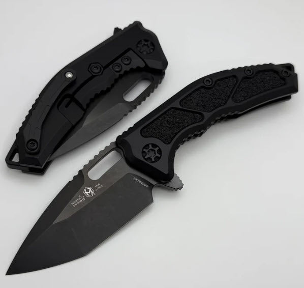 Heretic Knives Medusa Manual Black Aluminum Frame Lock w/ Grip Inlays & DLC MagnaCut H009-6A-T