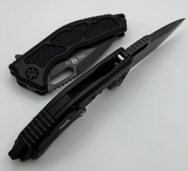 Heretic Knives Medusa Manual Black Aluminum Frame Lock w/ Grip Inlays & DLC MagnaCut H009-6A-T