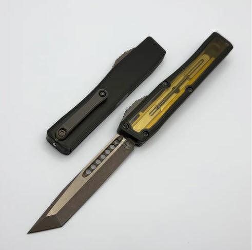 Heretic NYX Tanto Bronze MagnaCut w/ Ultem Cover Inlaid OD Green Aluminum Handle H015-7A-GRN-ULTEM
