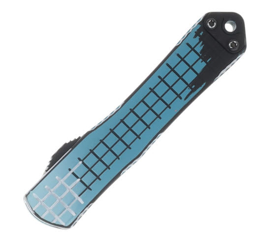 Heretic Manticore S OTF Automatic Knife Grenade Grip Cel-Shaded Turquoise Magnacut Tanto H023F-CS-TQ