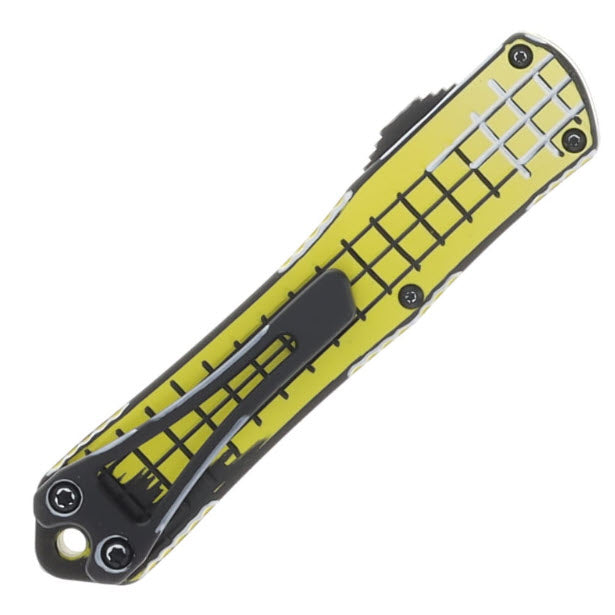 Heretic Manticore S OTF Automatic Knife Grenade Grip Cel-Shaded Yellow Magnacut Tanto H023F-CS-YW