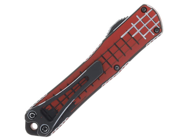 Heretic Manticore S OTF Automatic Knife Red Cel-Shade Recurve Magnacut/Grenade Grip H025F-CS-RD