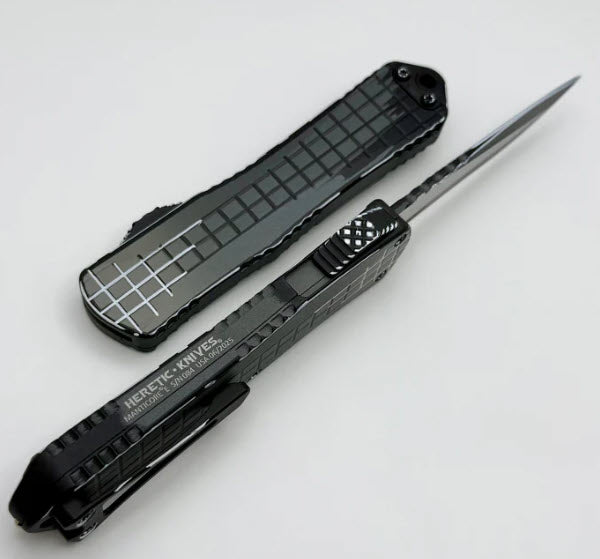 Heretic Knives Manticore E Stealth Gray Cel Shade Grenade Grip w/ Recurve MagnaCut H029F-CS-GRY