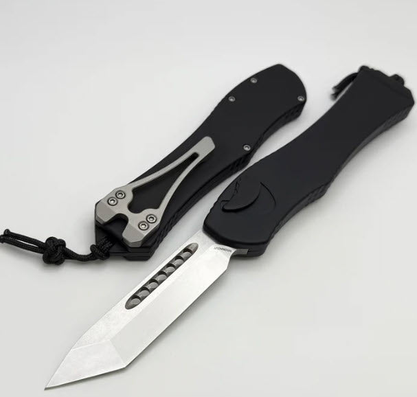 Heretic Hydra V4 w/ Black Aluminum Handle & Stonewash Tanto H406-2A