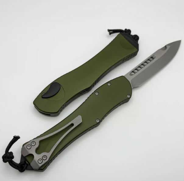 Heretic Hydra V4 w/ OD Green Aluminum Handle & Battleworn S/E H407-5A-GRN