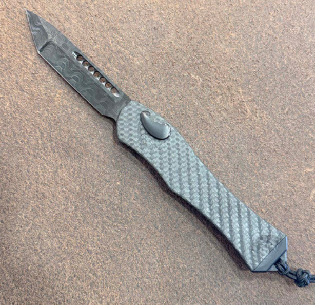 Heretic Knives Custom Hydra V4 OTF Auto T/E Carbon Fiber Handle Vegas Forge Reptilian Blade DLC Hardware