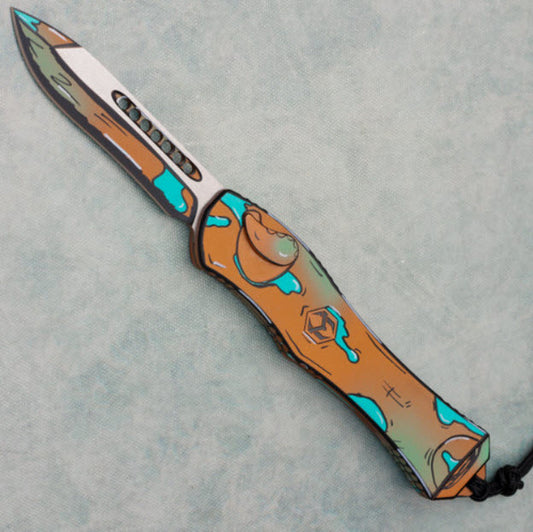 Heretic Knives Hydra V4 Recurve OTF Auto Shipwreck Cel Shade H408-CS-SHIP