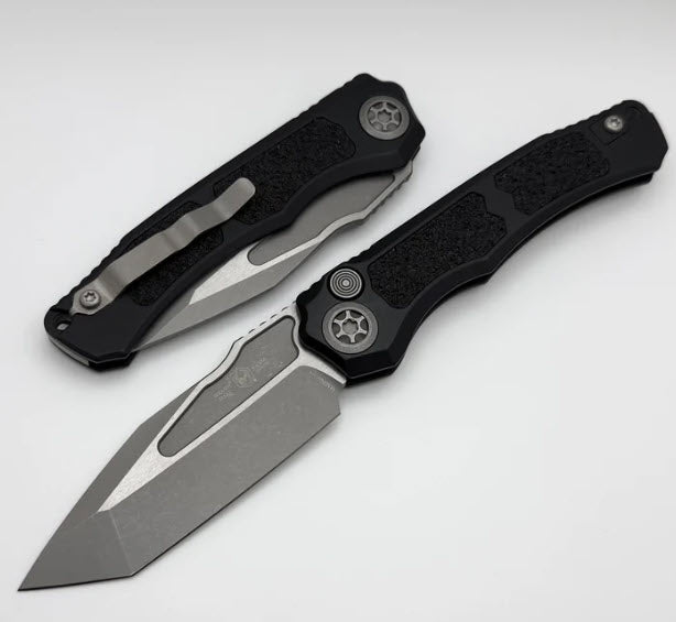 Heretic Knives Wraith Auto V4 w/ Black Handle & Battleworn Tanto MagnaCut Blade H100-5A